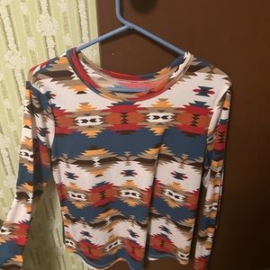 Native American print long sleeve shirt